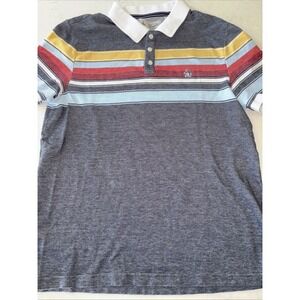 Penguin Polo Youth Large Blue Striped Multicolor‎ Collared Shirt